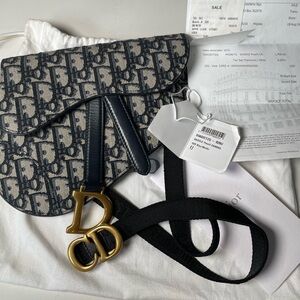 ***SOLD***Christian Dior Saddle Belt Pouch -Blue